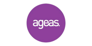 Ageas logo purple on transparent background